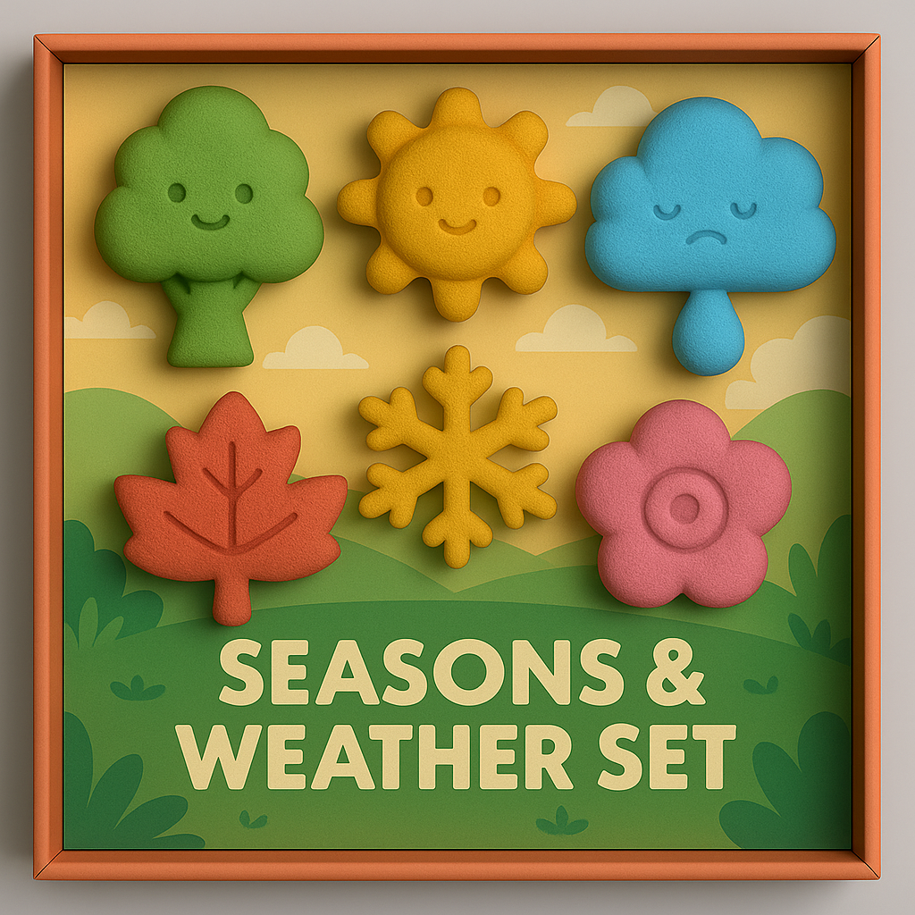 Seasons & Weather Crayon Set – Fun Educational Crayons for Kids | Safe, Washable & Creative Learning