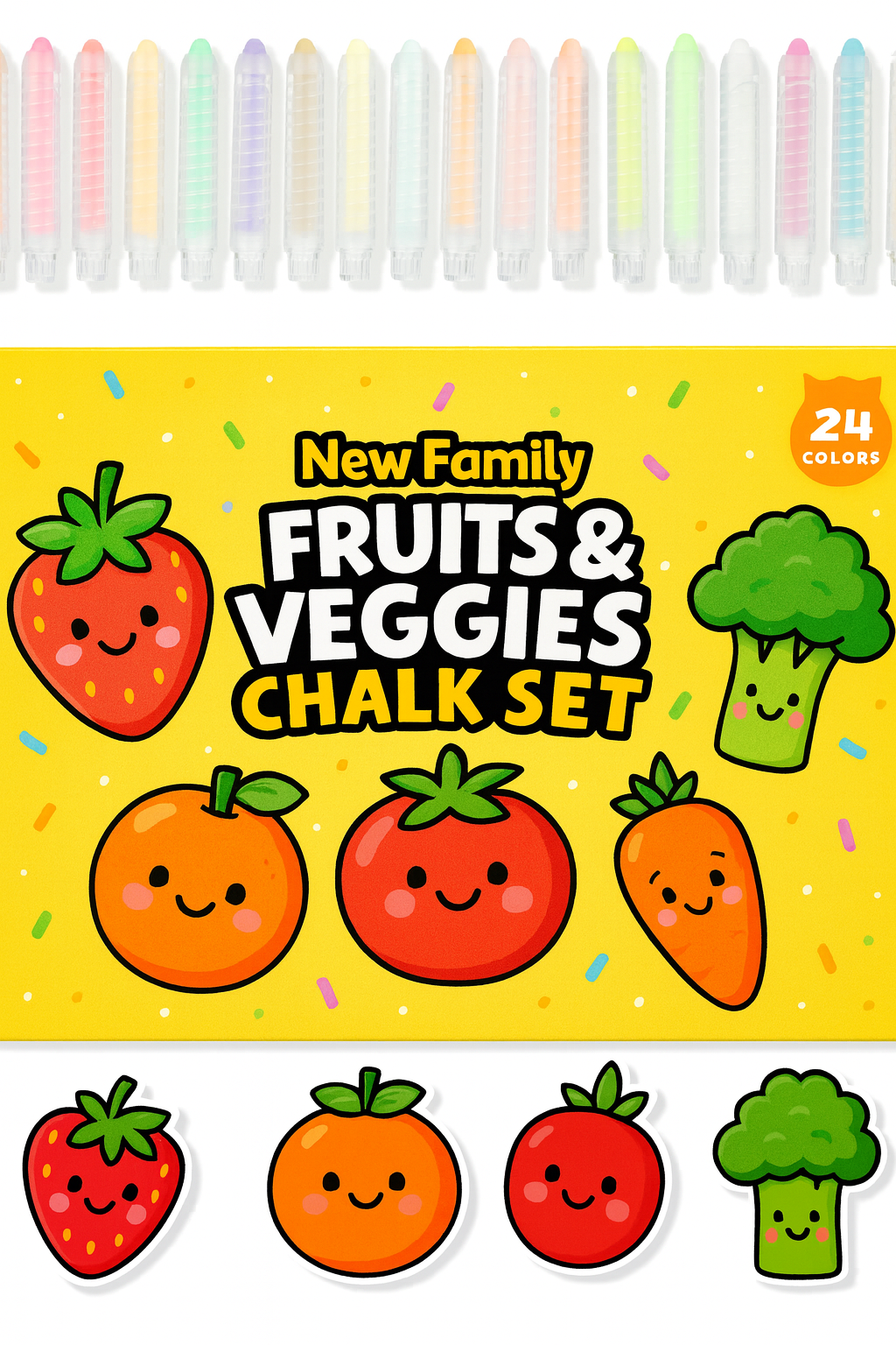 Fruits & Veggies Chalk Set – Playful and Healthy Fun!