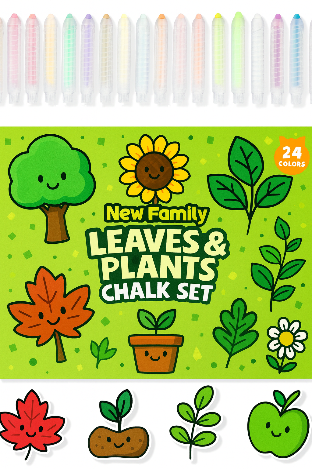 Leaves & Plants Chalk Set – Nature’s Colors at Your Fingertips