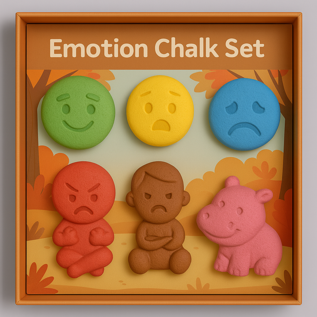 Emotions & Feelings Crayon Set for Kids – Washable, Non-Toxic Chunky Crayons in Fun Emoji & Emotion Shapes, Educational & Creative Coloring Gift