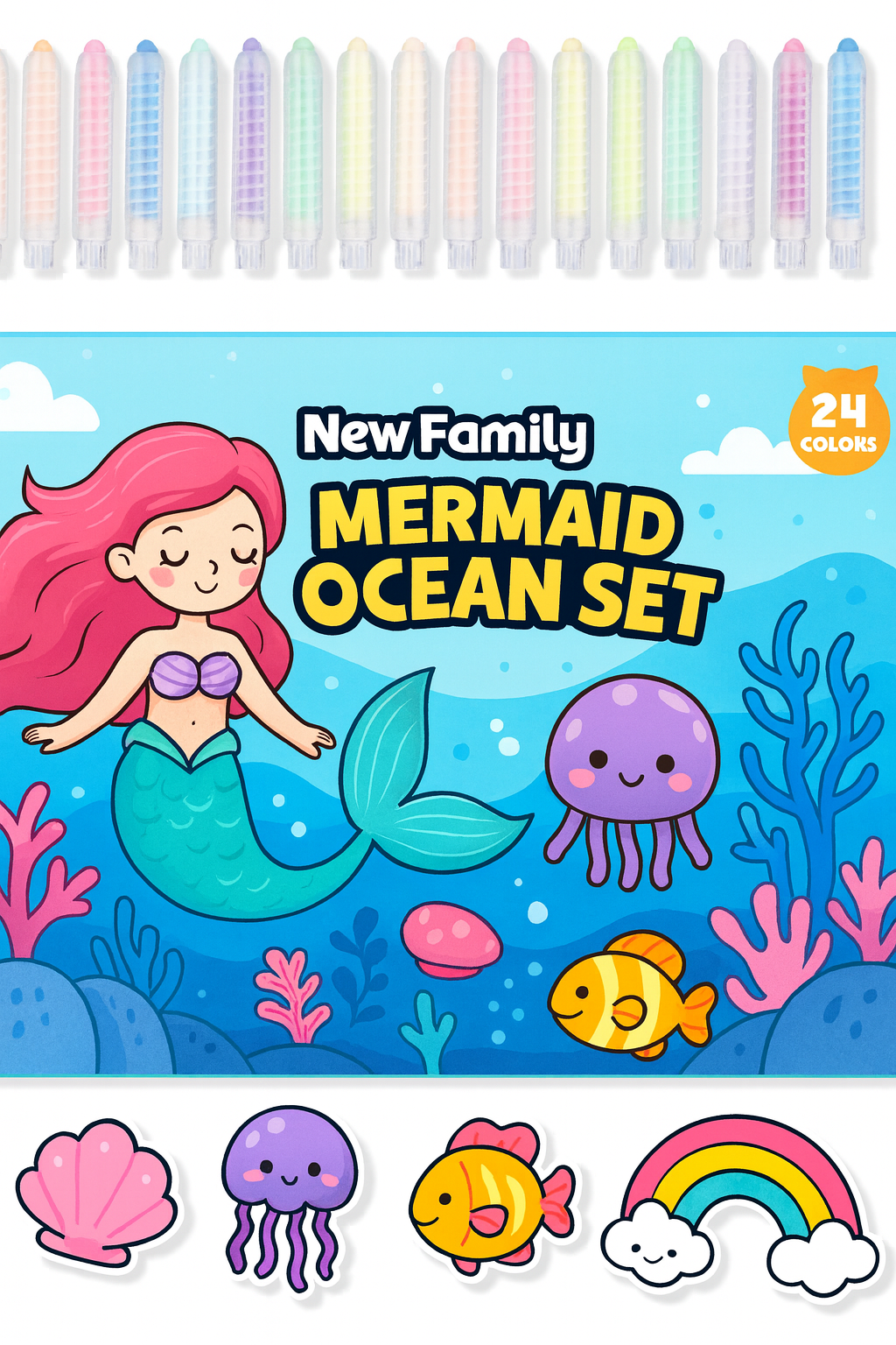 Mermaid Ocean Chalk Set – Dive into a Magical Underwater World!