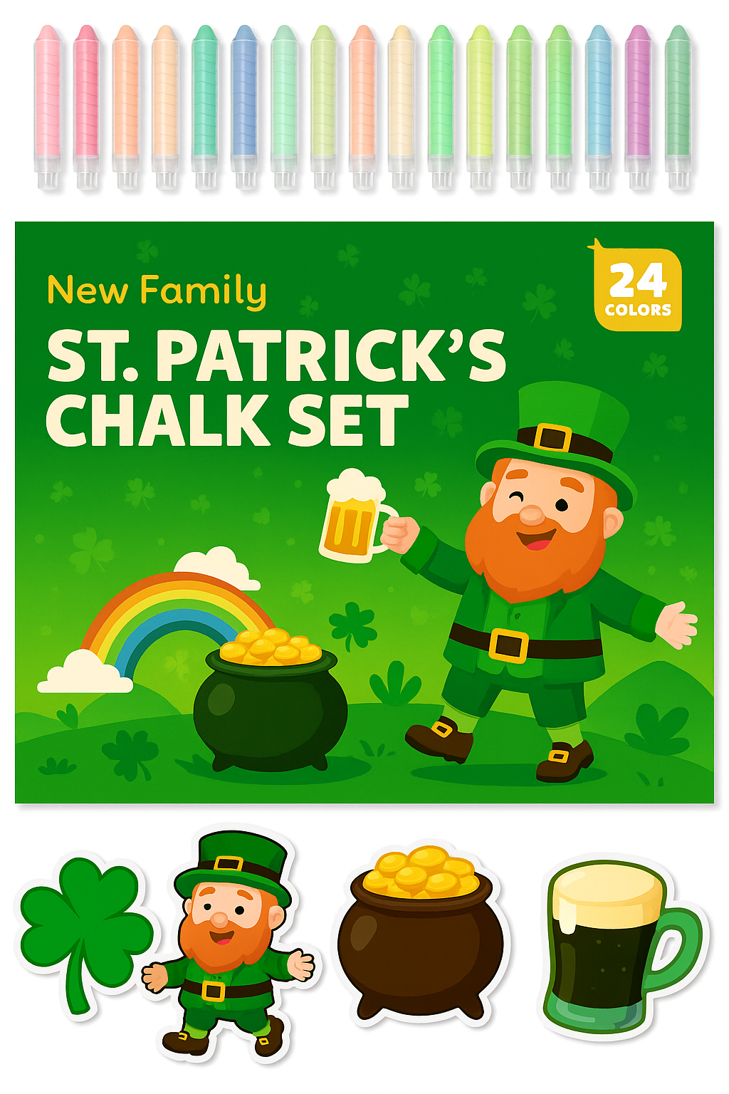 St. Patrick's Set - Shamrock Chalk Set