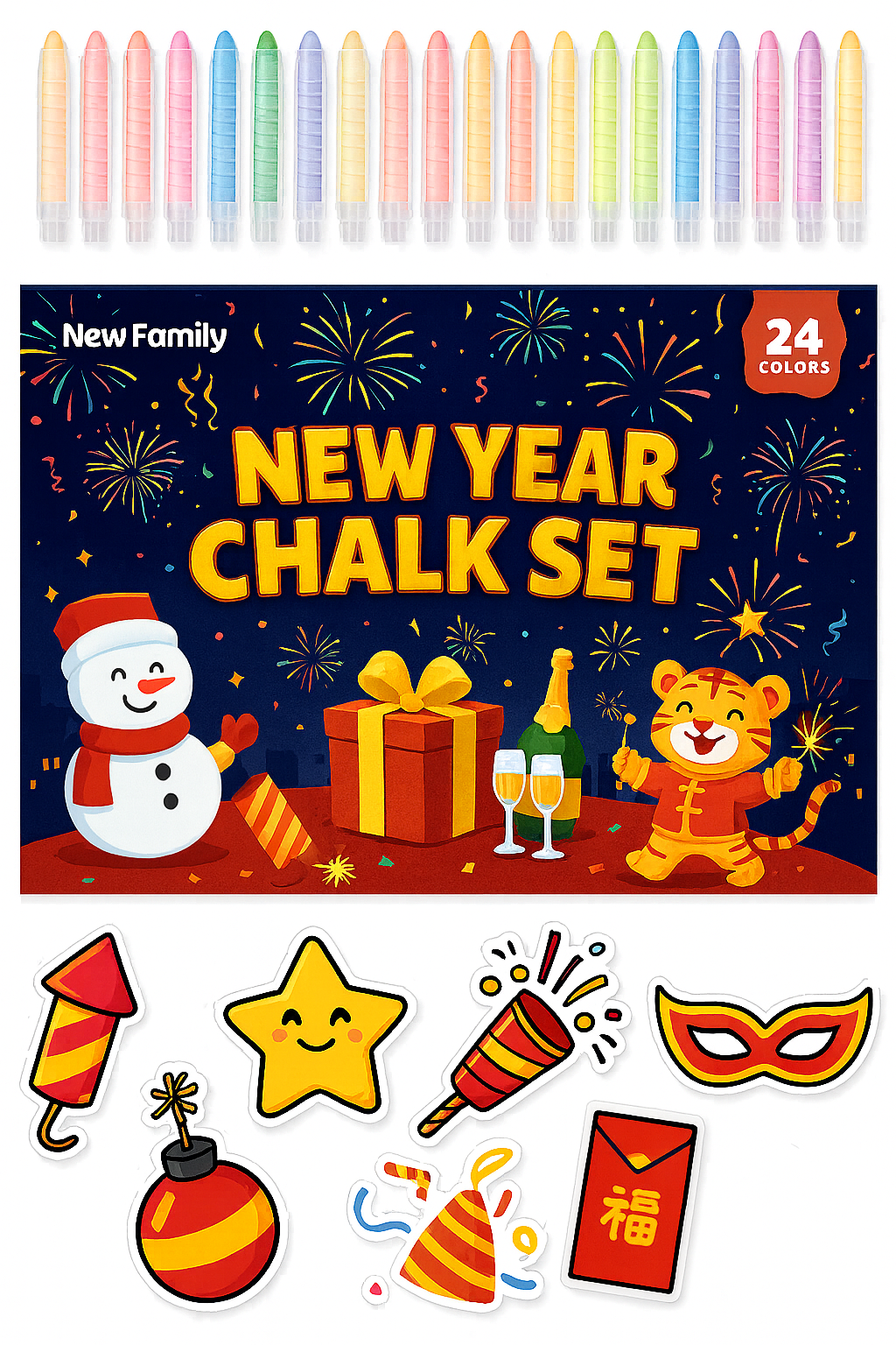 NewFamily New Year's Celebration Chalk Set