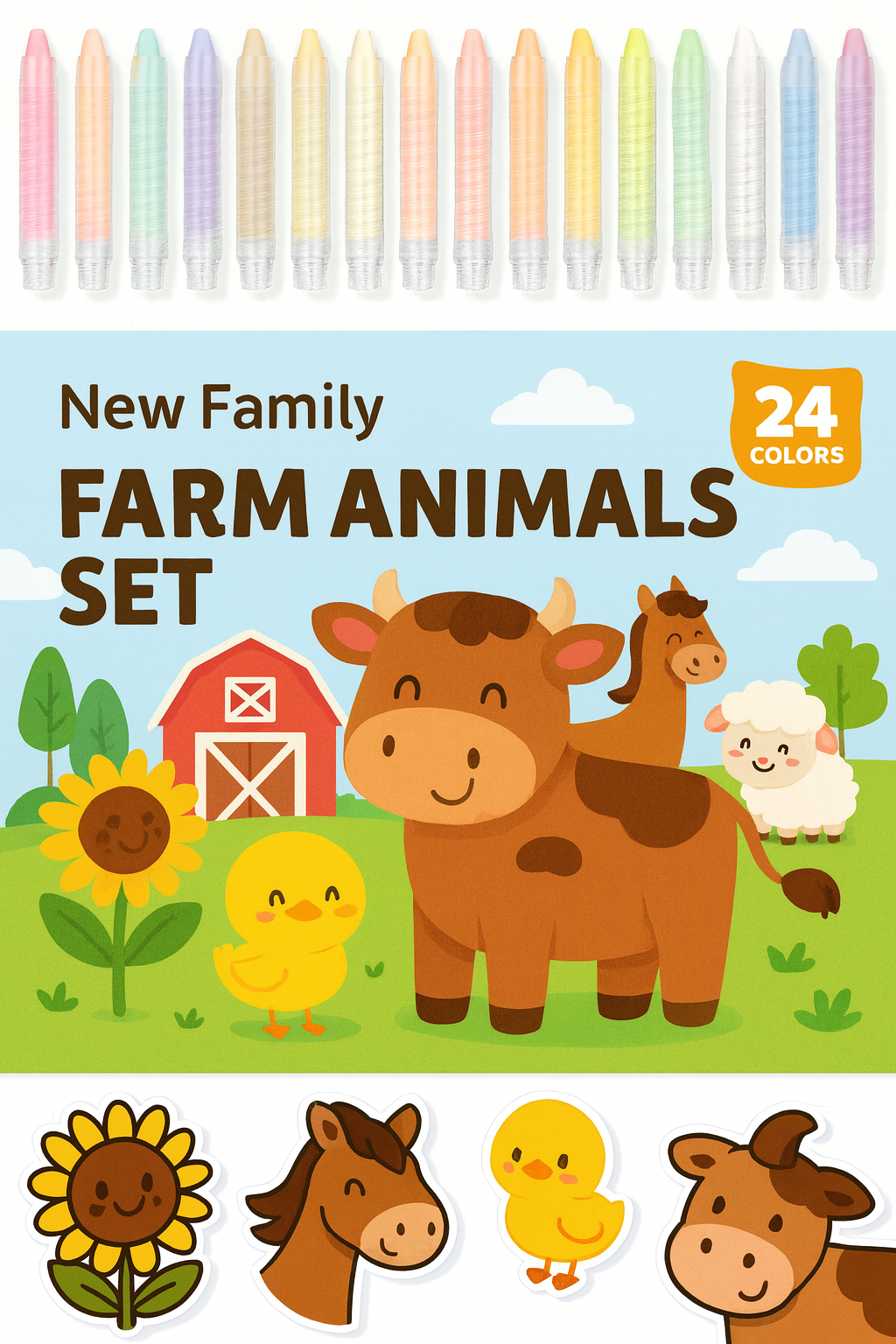 Farm Animals Set - Barnyard Chalk Fun