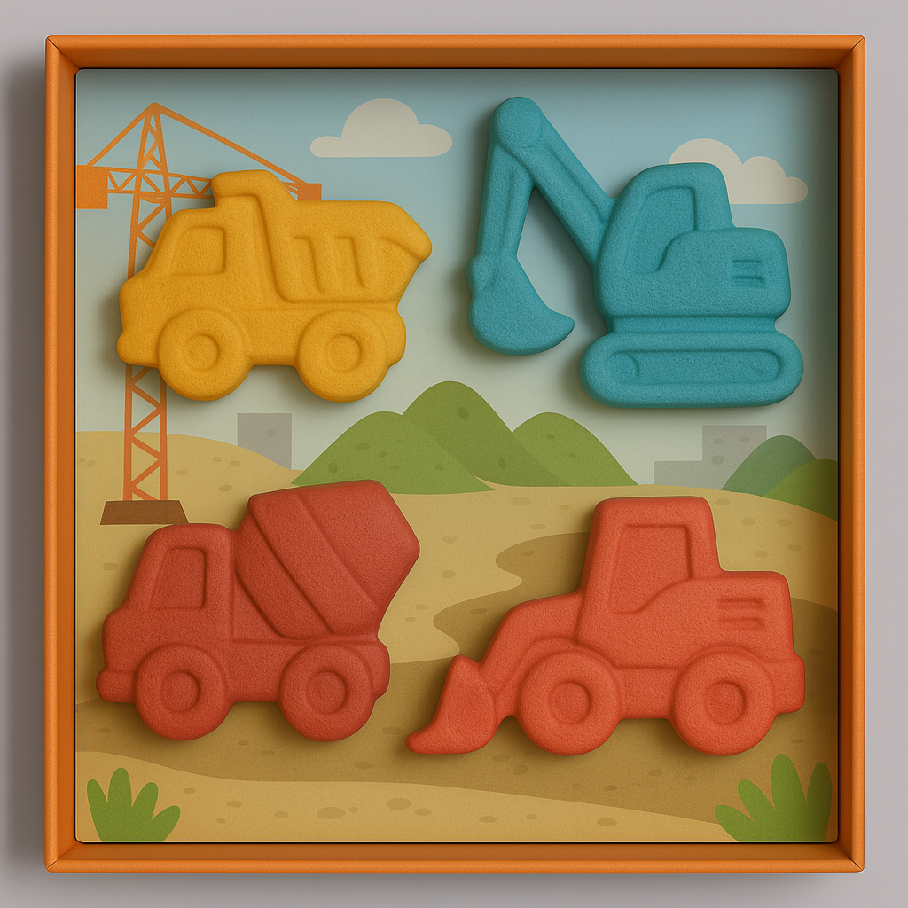 Construction Vehicles Crayon Set for Kids – Washable, Non-Toxic Chunky Crayons with Fun Vehicle Shapes, Creative & Educational Coloring Gift