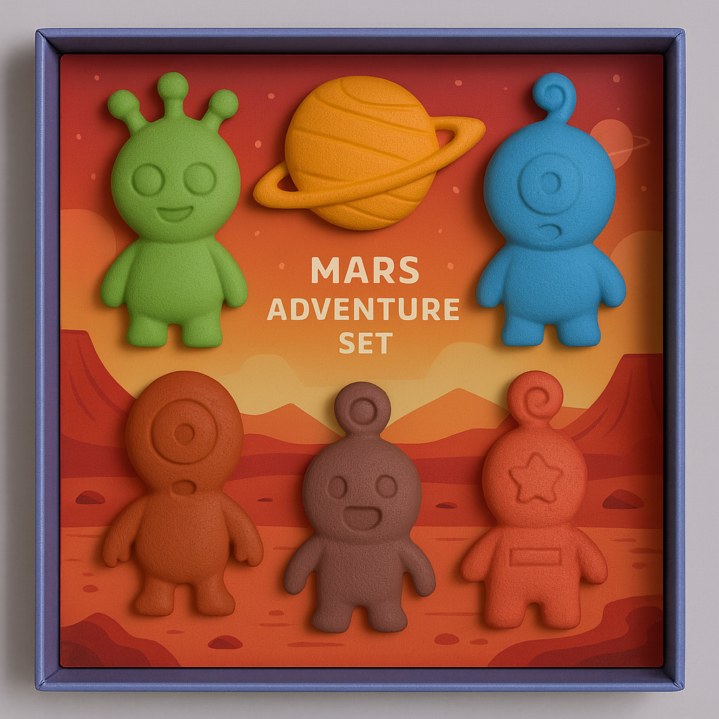 Mars Exploration Crayon Set for Kids – Washable, Non-Toxic Chunky Crayons with Fun Martian & Rover Shapes, Creative & Educational Coloring Gift