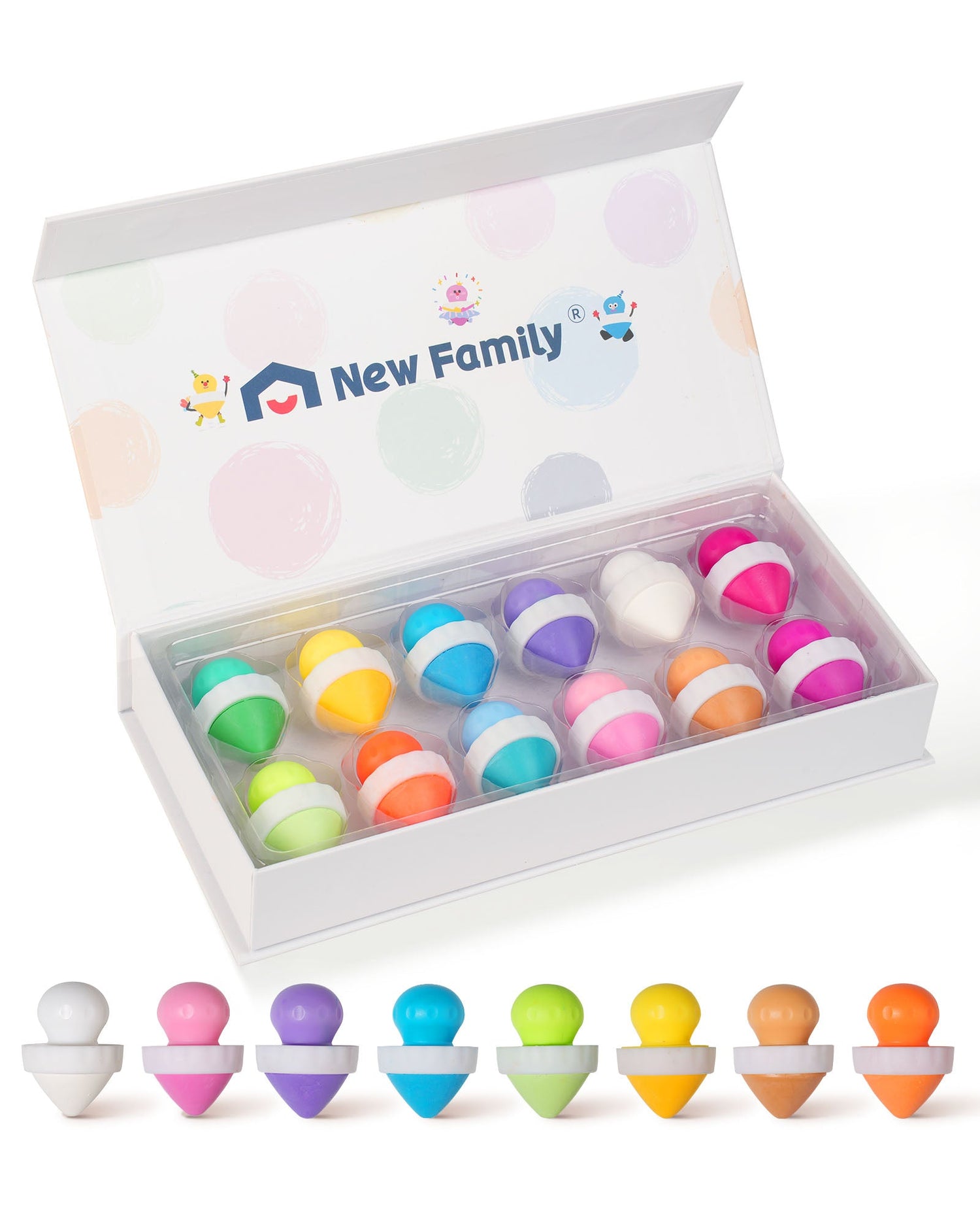Dustless Mushroom Sidewalk Chalk for Kids Non-Toxic Washable Outdoor Art & Blackboard Drawing Chalk with Holder | Mess-Free Fun Play for Classroom & Home