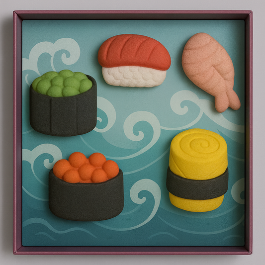 Sushi Creative Crayon Set for Kids – Washable, Non-Toxic Chunky Crayons in Fun Sushi Shapes, Creative & Educational Coloring Gift