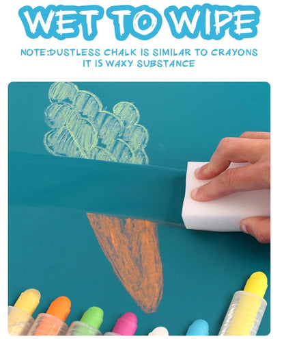 Dustless Chalk for Kids, Colored Sidewalk Chalk With Holder,Non-Toxic Washable Toddlers Chalks Drawing Writing for Outdoor Art Play,Blackboard(12 Pcs)