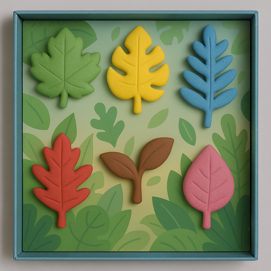 Leaves & Plants Crayon Set for Kids – Washable, Non-Toxic Chunky Crayons in Fun Leaf & Plant Shapes, Creative & Educational Coloring Gift