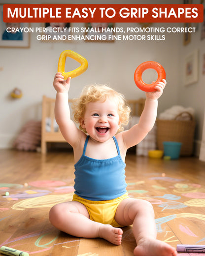 Jumbo Crayons for Toddlers – Easy-Grip Unbreakable Non-Toxic Enlighten Sensory Toys | OT & Autism Therapy | Gift-Ready Set for Kids`