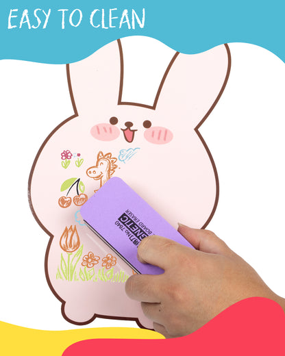 Kids Art Chalk Set - 24 Color Dustless Chalk with Cute Magnetic Drawing Board, Creative Gift for Boys and Girls