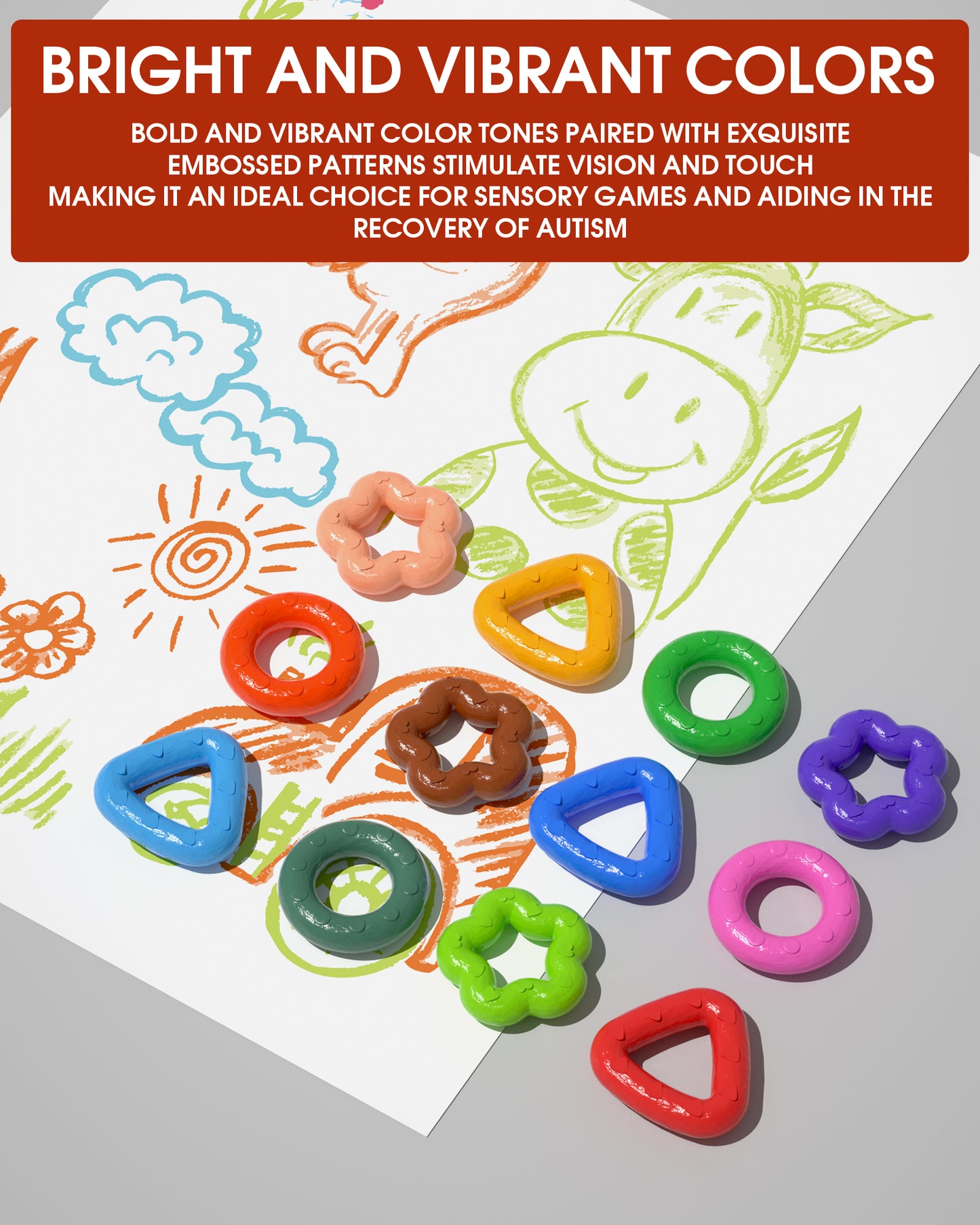 Jumbo Crayons for Toddlers – Easy-Grip Unbreakable Non-Toxic Enlighten Sensory Toys | OT & Autism Therapy | Gift-Ready Set for Kids`