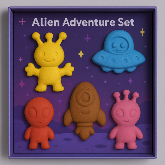 Alien Adventure Crayon Set for Kids – Washable, Non-Toxic Chunky Crayons with Fun Alien & UFO Shapes, Creative & Educational Coloring Gift