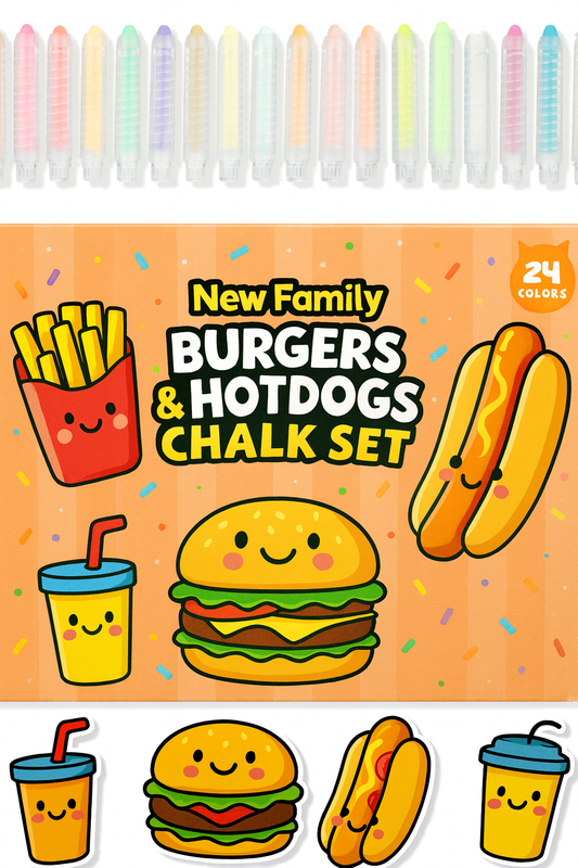 Burgers & Hotdogs Chalk Set – Grill Up Some Creativity!