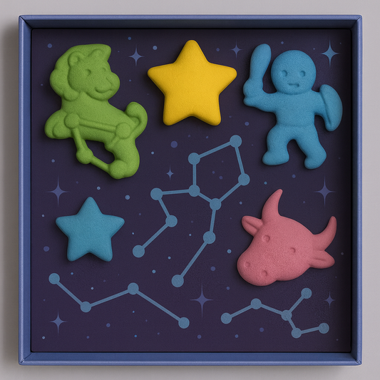Constellations & Astronomy Crayon Set for Kids – Washable, Non-Toxic Chunky Crayons with Star and Space Shapes, Creative & Educational Coloring Gift