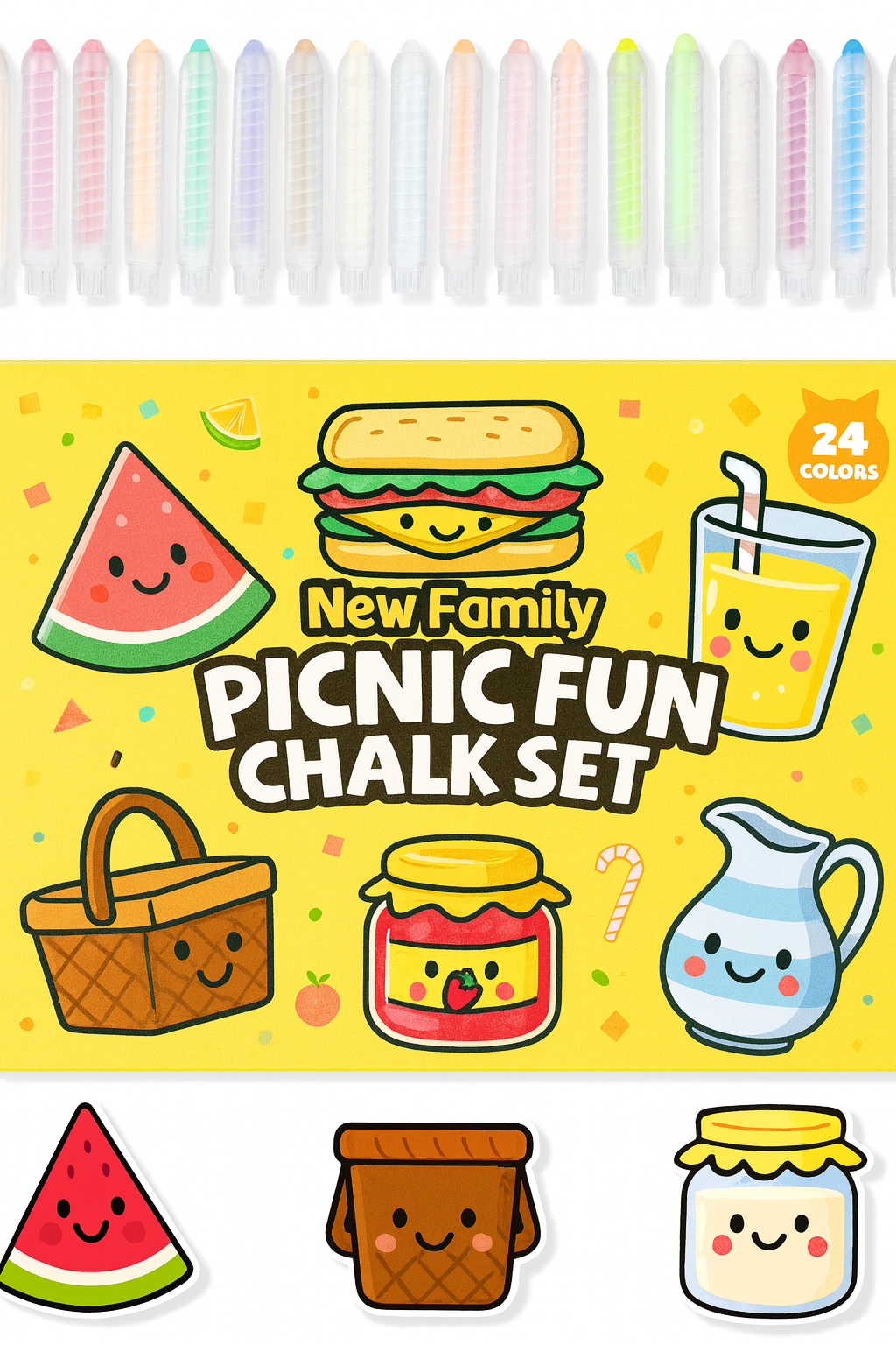 Picnic Fun Chalk Set – Outdoor Play, the Tasty Way!