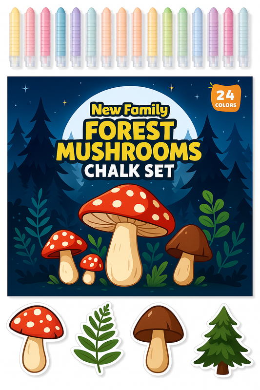 Forest Mushrooms Chalk Set – Enchanted Woodland Adventures