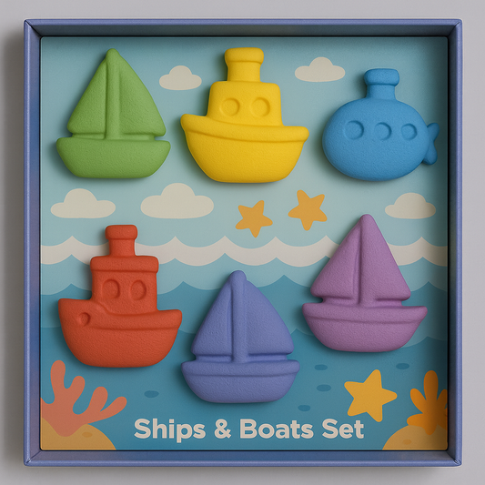 Ships & Boats Crayon Set for Kids – Washable, Non-Toxic Chunky Crayons with Fun Nautical Shapes, Creative & Educational Coloring Gift