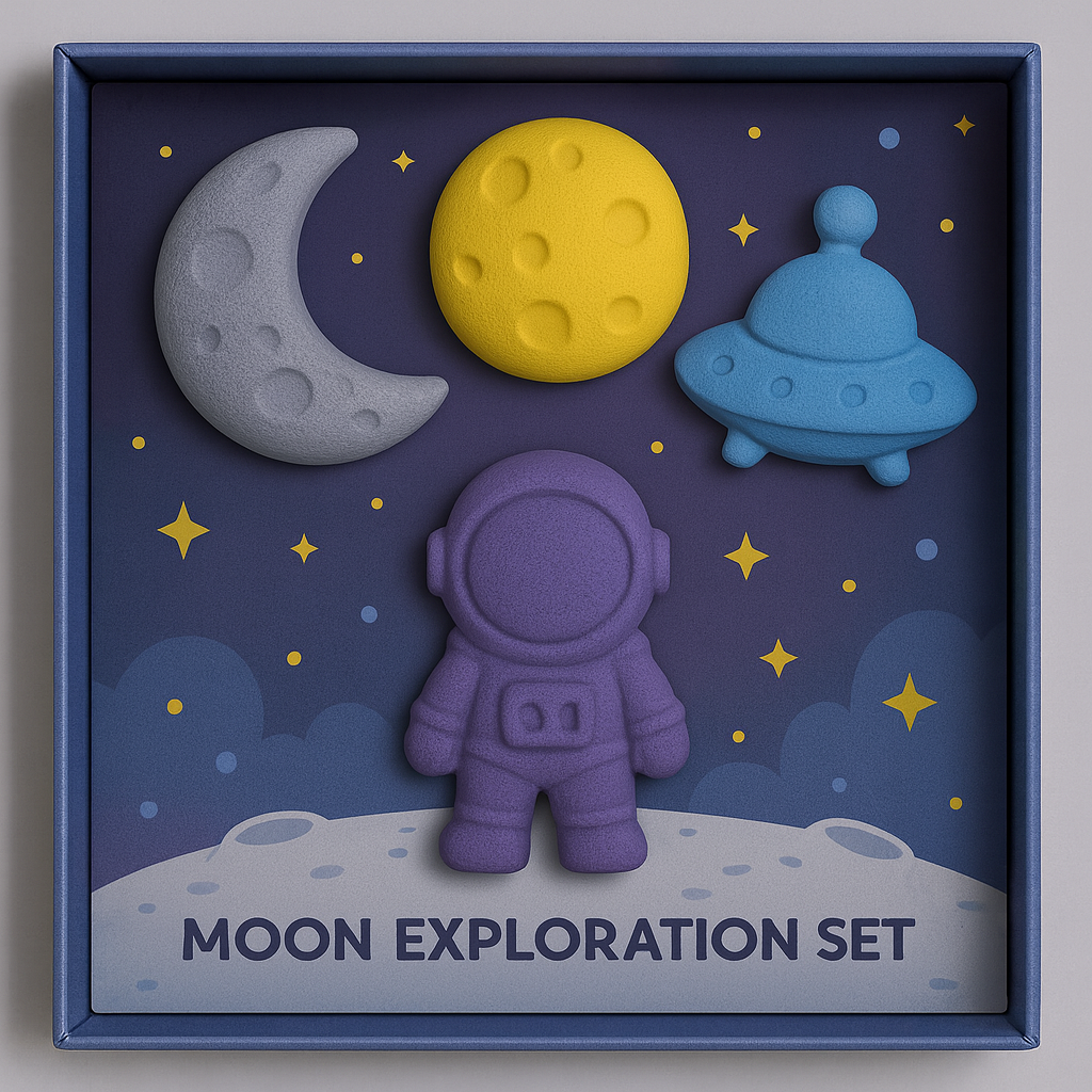 Moon Exploration Crayon Set for Kids – Washable, Non-Toxic Chunky Crayons with Fun Lunar & Space Shapes, Creative & Educational Coloring Gift