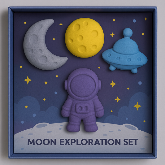 Moon Exploration Crayon Set for Kids – Washable, Non-Toxic Chunky Crayons with Fun Lunar & Space Shapes, Creative & Educational Coloring Gift