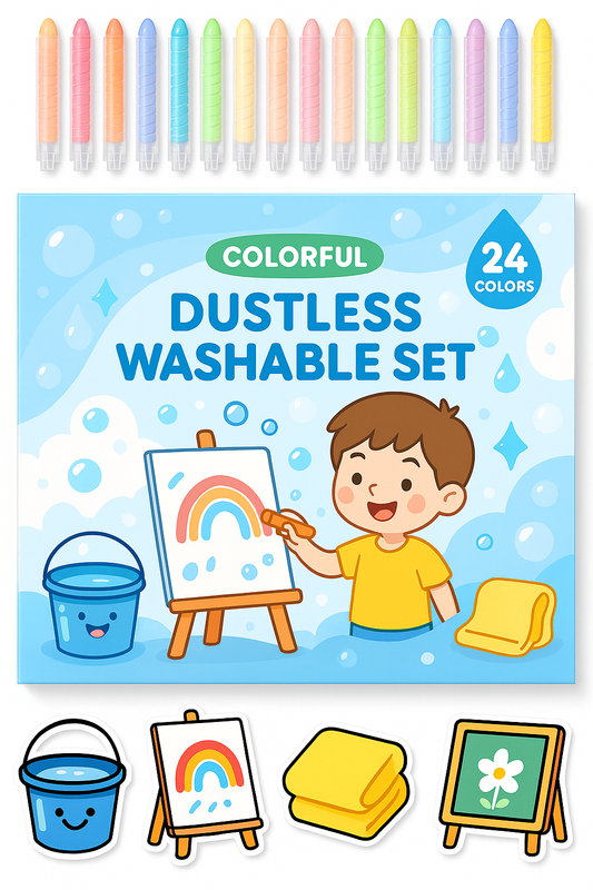 Dustless Washable Chalk Set – Clean, Easy & Fun for Kids