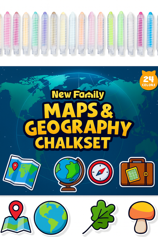 Maps & Geography Chalk Set – Explore the World with Colors!