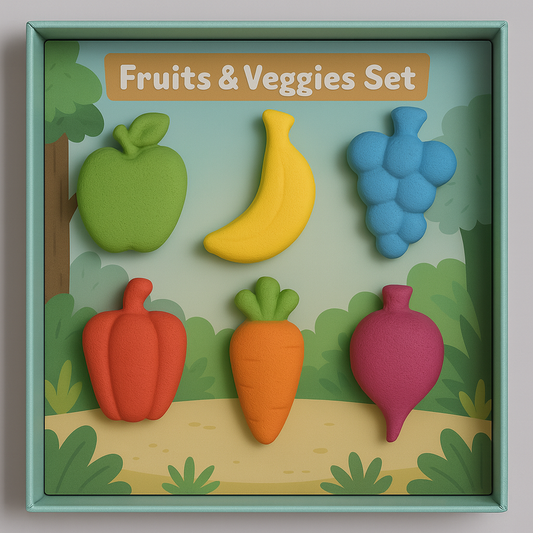 Fruits & Vegetables Crayon Set for Kids – Washable, Non-Toxic Chunky Crayons in Fun Fruit & Veggie Shapes, Creative & Educational Coloring Gift