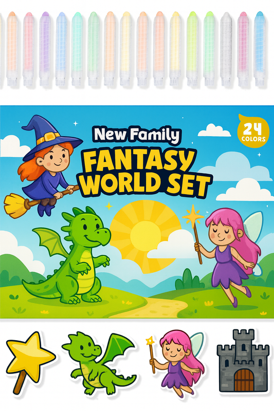 🌈 Fantasy World Chalk Set – Unlock a Magical Drawing Realm!