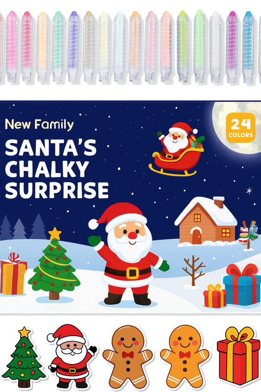 Christmas Fun Chalk Set - 10 Colorful Chalks with Holiday Designs  Five Bullet Points: