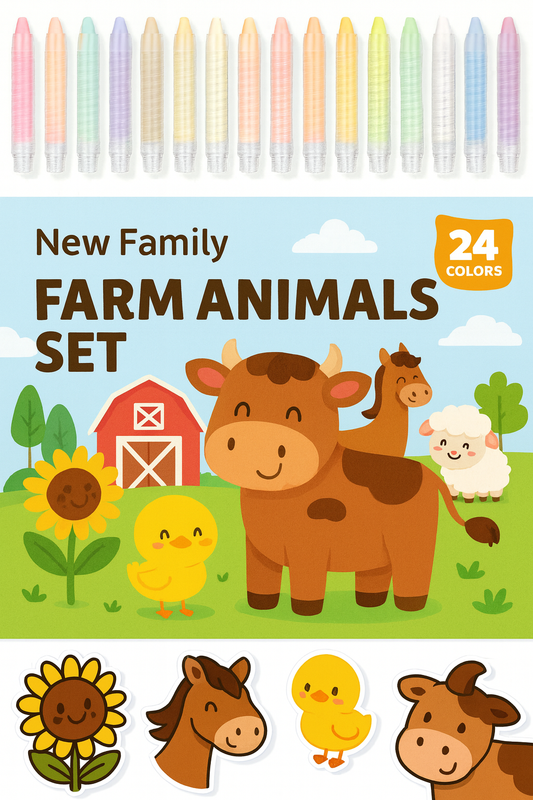 Farm Animals Set - Barnyard Chalk Fun