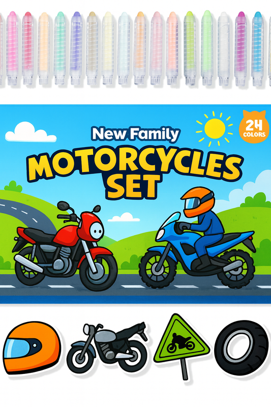 Motorcycles Set – Ride into Adventure with Color