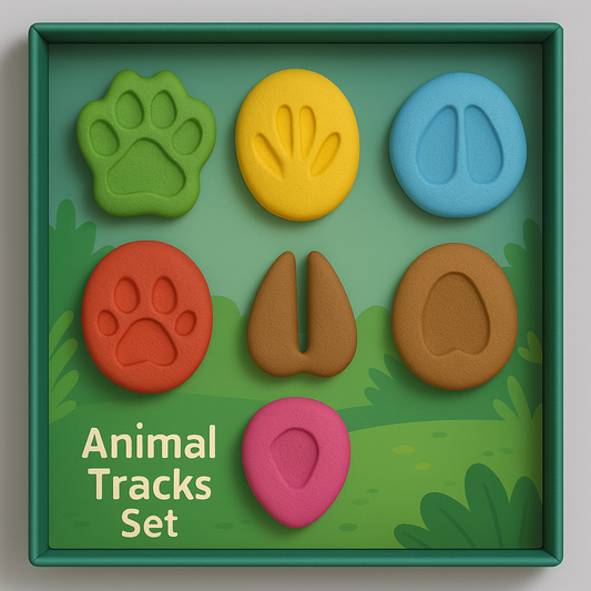Animal Tracks Crayon Set for Kids – Washable, Non-Toxic Chunky Crayons with Creative Footprint Shapes, Educational & Fun Coloring Gift