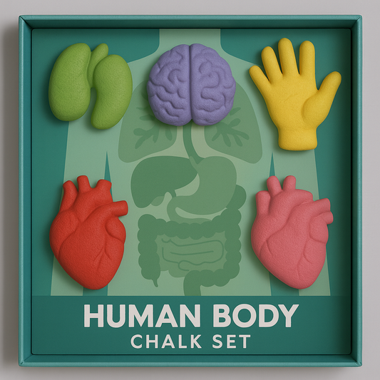 Human Body Science Crayon Set for Kids – Washable, Non-Toxic Chunky Crayons in Fun Anatomy & Body Part Shapes, Educational & Creative Coloring Gift