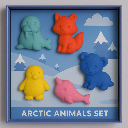 Arctic Animals Crayon Set for Kids – Washable, Non-Toxic Chunky Crayons with Fun Polar Animal Shapes, Creative & Educational Coloring Gift