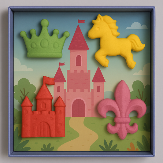 Fairy Tale Castle Crayon Set for Kids – Washable, Non-Toxic Chunky Crayons in Fun Castle & Fantasy Shapes, Creative & Imaginative Coloring Gift