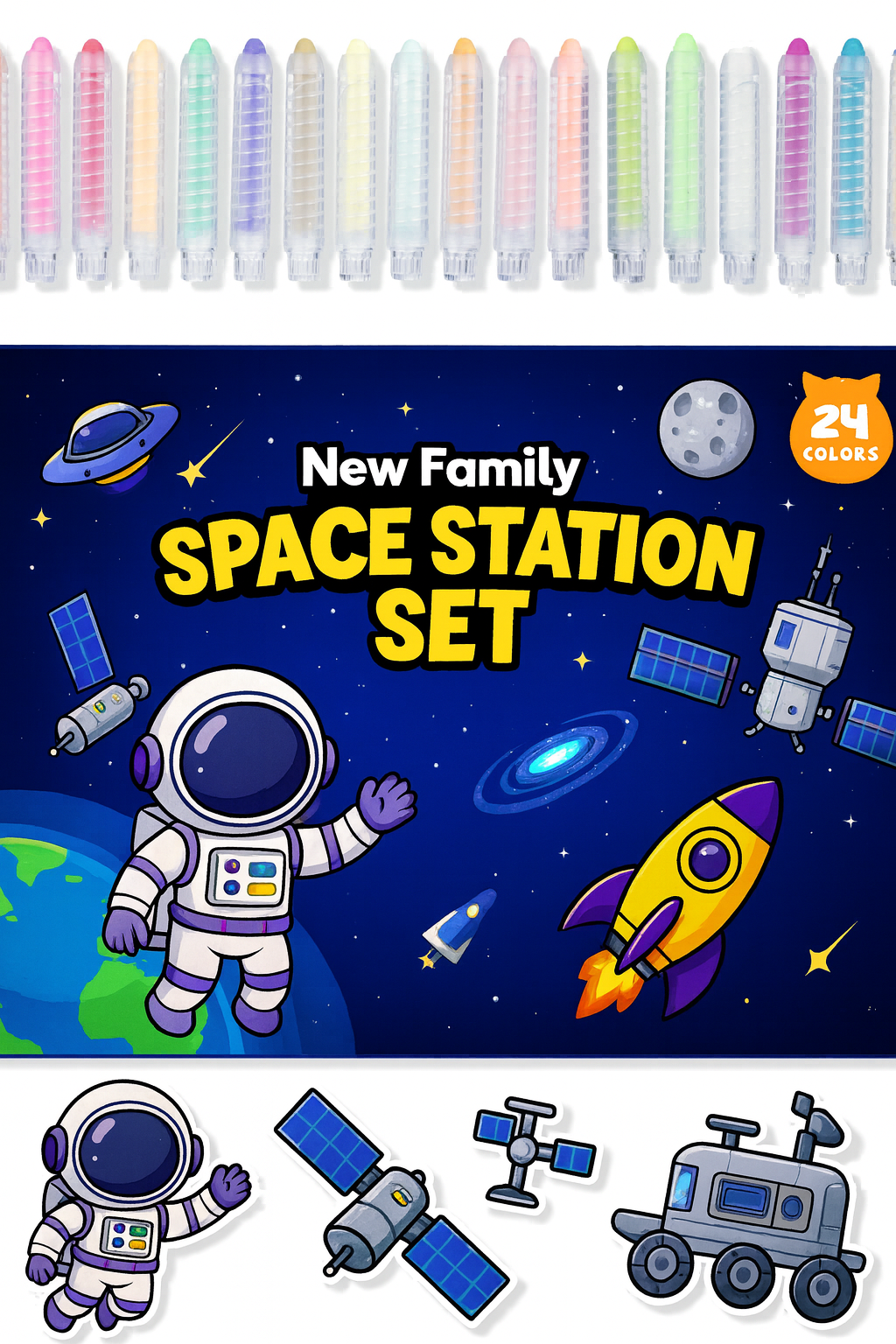 Space Station Set – Build, Explore, and Color the Cosmos