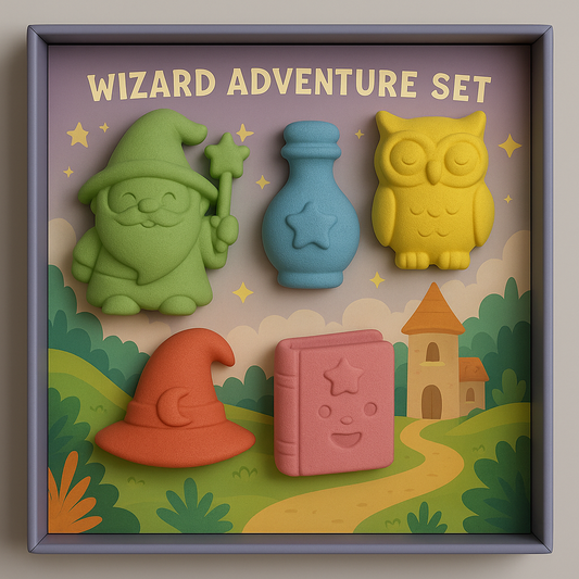Wizard Adventure Crayon Set for Kids – Washable, Non-Toxic Chunky Crayons in Fun Wizard, Spell, and Magic Shapes, Creative & Imaginative Coloring Gift
