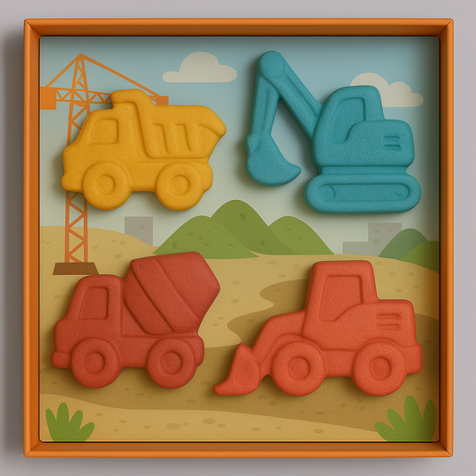 Construction Vehicles Crayon Set for Kids – Washable, Non-Toxic Chunky Crayons with Fun Vehicle Shapes, Creative & Educational Coloring Gift
